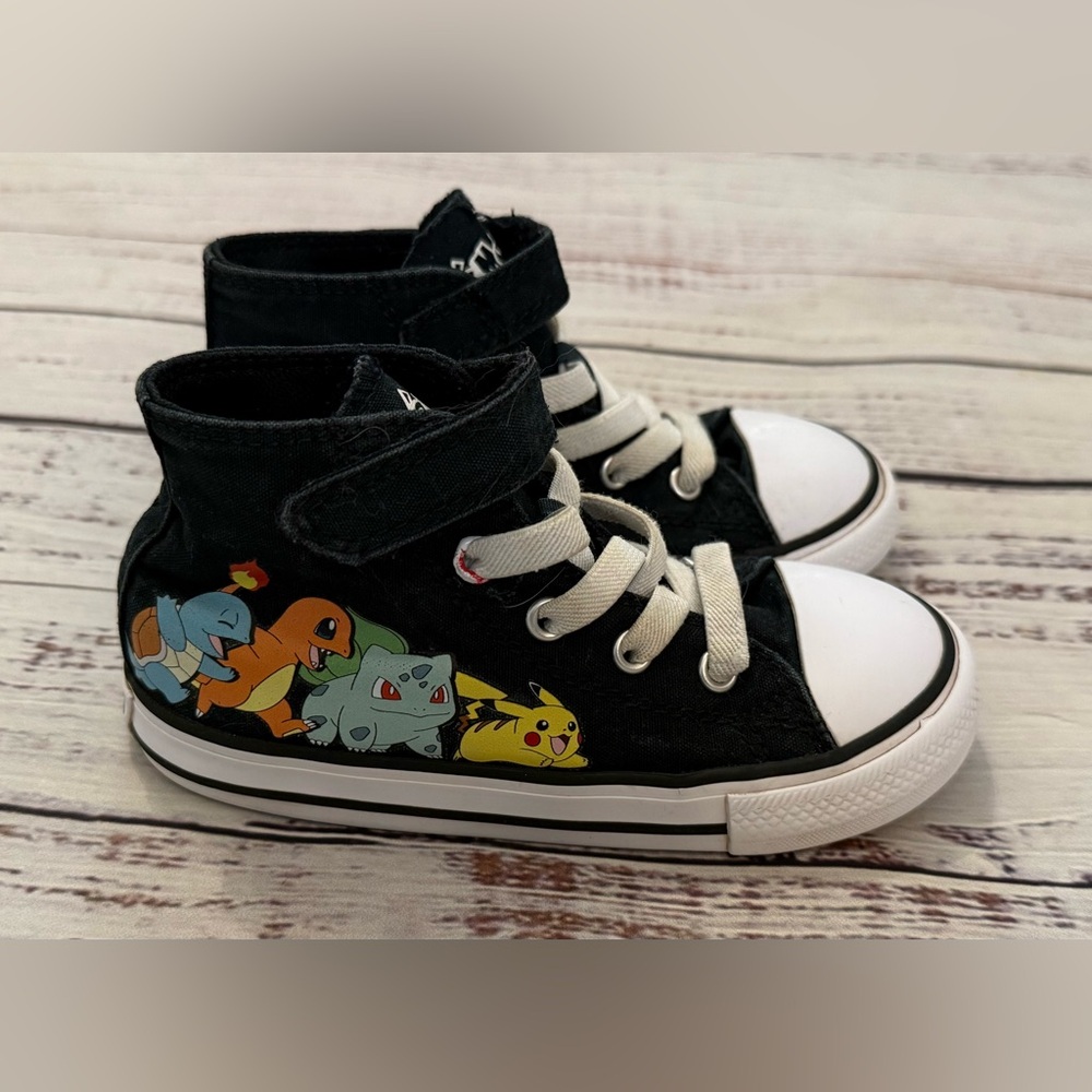 Pokémon Converse All Star Hi Top Shoes Black Toddler Size 9
